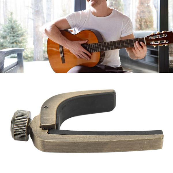 Metalfjeder Capo Tone Justeringsværktøj til Ukulele Akustisk Guitar Strengeinstrument Dele Antik Messing