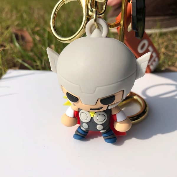 Comics 3D Pendant Rubber Key Chain, Single Yard, Key Ring--Thor