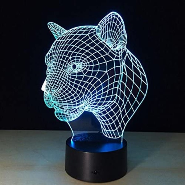Cheetah Leopard Deco LED Bordlampa USB Laddning Sovrum Vardagsrum Bar Atmosfär Dekor LED Akryllampa