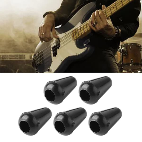 5 st Pickup Selector Switch Tip Elektrisk Gitarr 5 Växelspak Knopplock Plast Hatt Universal Tillbehör Svart