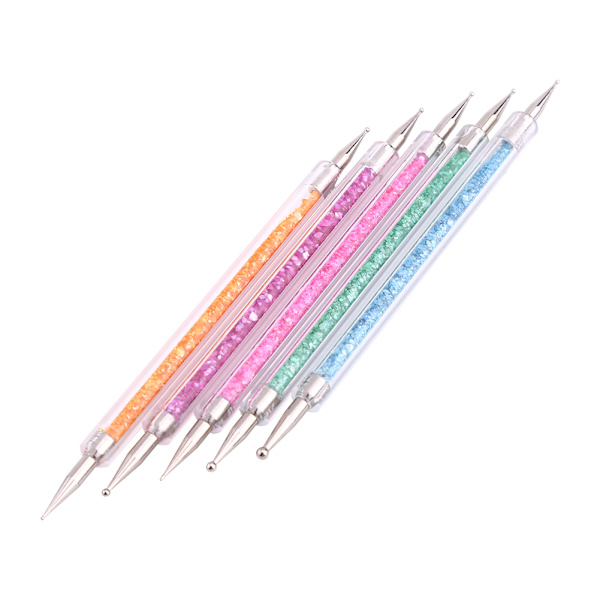 5 st/set Dubbelsidig Akryl Nail Art Care Målningsborste Dotting Pennor Manikyrverktyg
