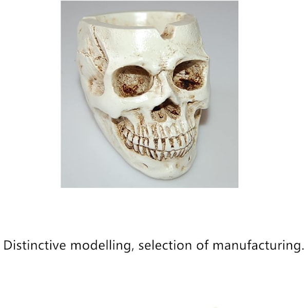 Harpiks Menneskeskalle Askebæger, Polyresin Sukkerskalle Askebæger, Håndmalet Harpiks Skalle Askebæger til Bar Tilbehør, Rygerum Dekoration