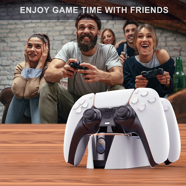 PS5 Controller-opladerstation, PS5-opladerstation med hurtigopladning 5V/3A, dobbelt controller-opladerstand til Playstation 5