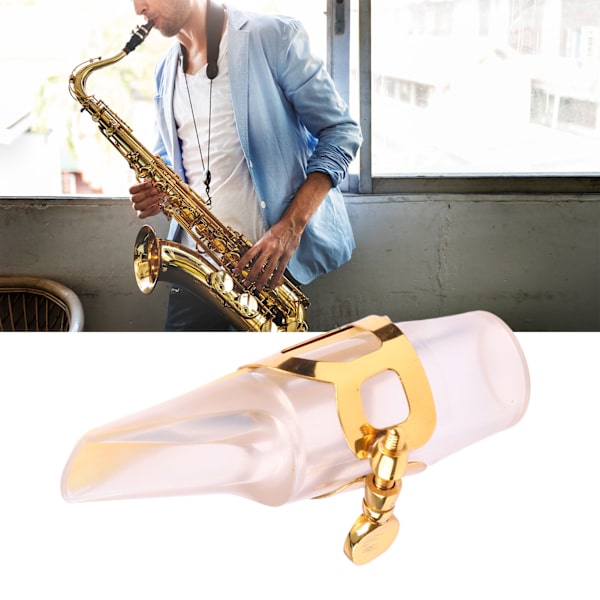 Alto Saxofon Mundstykke Kit Transparent Plast Guld Ligatur Sort Hætte E Flat Sax Instrument Tilbehør