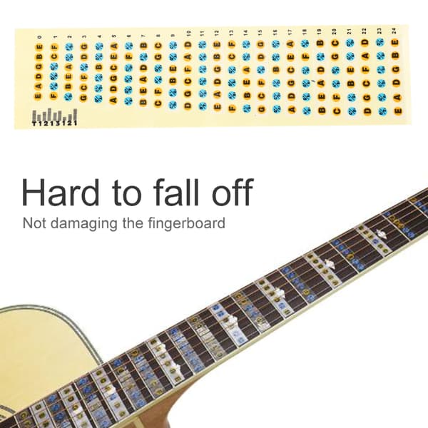Guitar Fretboard Note Decals Fingerboard Frets Map Sticker til øvelse