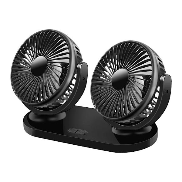 USB-tuuletin Auton Tuuletin Hiljainen Sähkötuuletin Kannettava Voimakas Tuuli 12V24V Tuuletin - Puhdas Musta (Yksikappale)