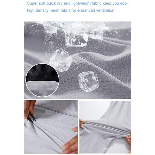 UPF 50+ UV-beskyttende solbeskyttelse til kvinder, lynlås-hættetrøje, langærmet fiske-, løbe- og vandreturejakke, udendørs performance-shirt, hvid, 4XL