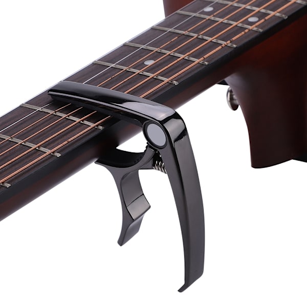 Holdbar bærbar guitar bas capo klemme bro pin trækker fjernelse tilbehør (glat sort)