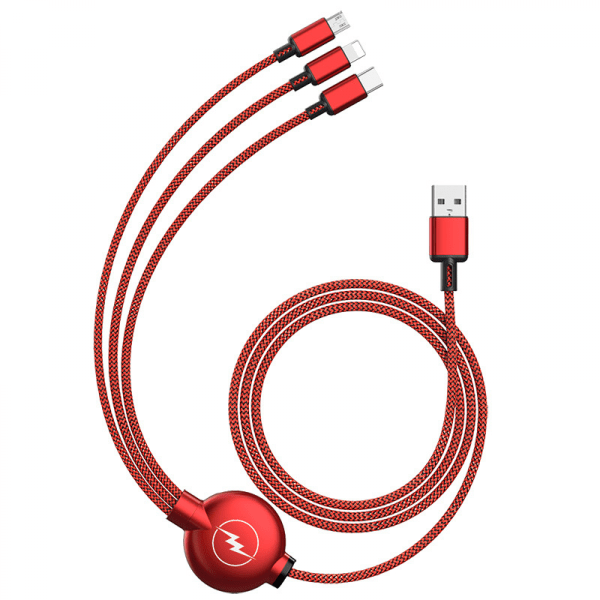 Multi , Upworld USB kabel 3,2 fot 3 i 1 Premium nylon flera USB snabbladdningssladdar Typ C/Micro USB -kontakt för X 8/7Plus,