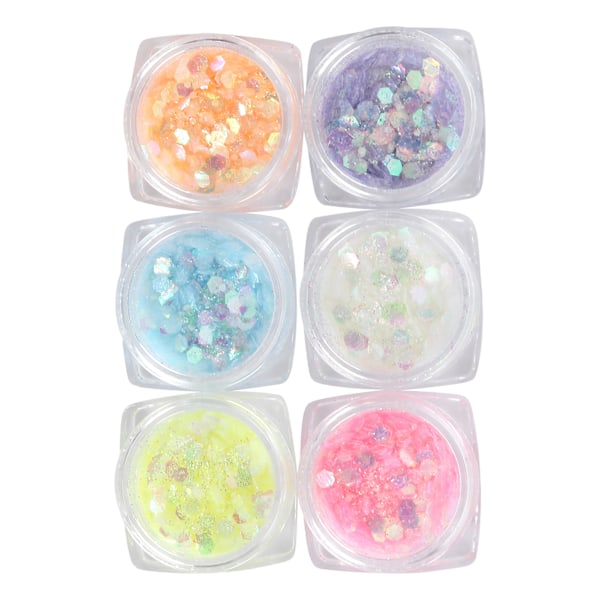 Nagelkonst Paljetter DIY Nagelkonst Dekaler Färgglada Glitter Paljetter Manikyr Dekoration