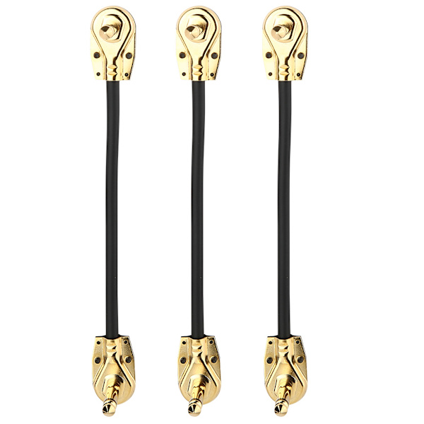 1/4\" Vinkel Audio Patchkablar Sladdar för Elektrisk Gitarr Effektpedal (15cm-3st)