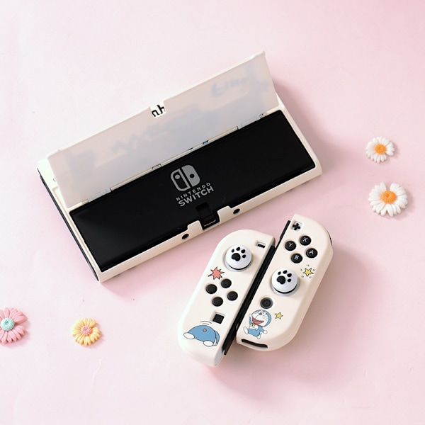 Söt case kompatibelt med Nintendo Switch OLED, Hard Shell dockningsbart case för NS-konsol och Joy-Con-kontroller
