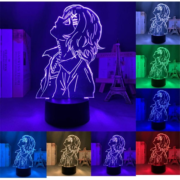 Akryl Anime Manga 3D Lampe Juuzou Suzuya til Soveværelses Dekoration Natlys Cool Fødselsdagsgave 7/16 Farve Fjernbetjening Berøringsskifte Led