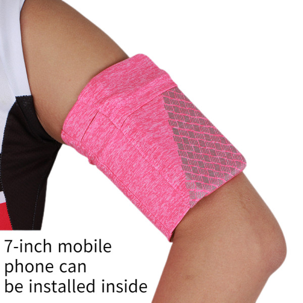 Universal sportarmband för alla mobiltelefoner. Telefonarmband för löpning, fitness och gympass Passar telefoner upp till 7" rosa garn M