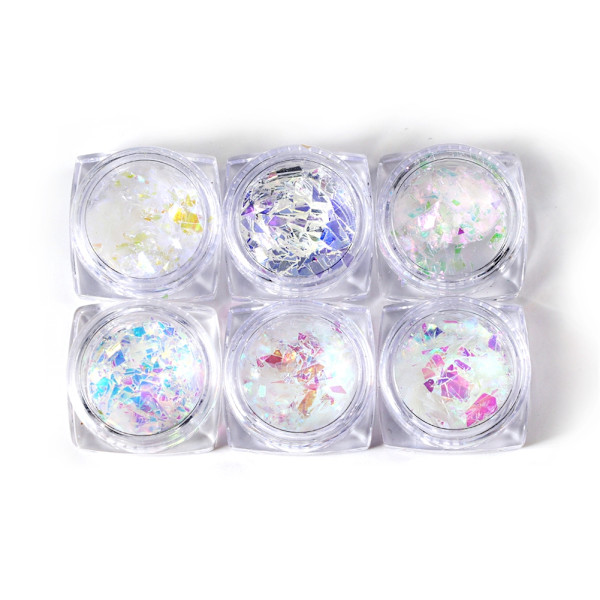 Ultra-tynne neglekunst glitter skinnende paljetter neglekunst dekorasjoner tilbehør 3#Clear Suit