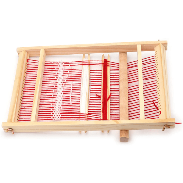Multi-Craft Weaving Loom - Trävävstol med stor ram hantverk för barn och nybörjare -15,6 x 9,7 x 1,2 tum