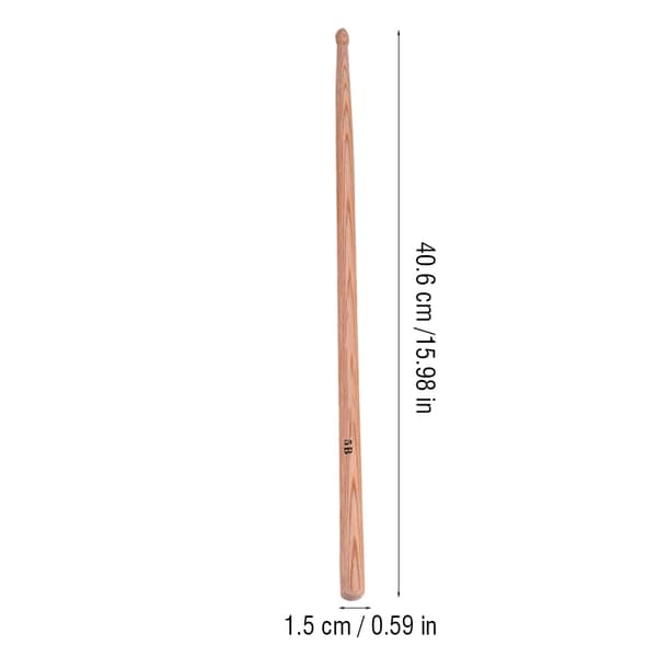 1 par slitesterke trommestikker i tre, dråpeformet (40,6 * 1,5 cm)