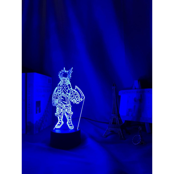 WJ Anime Illusion Lampe 3D Lampe Katsuki Bakugo Figur Børneværelse Soveværelse Belysning Anime PXJD My Hero Academia-A