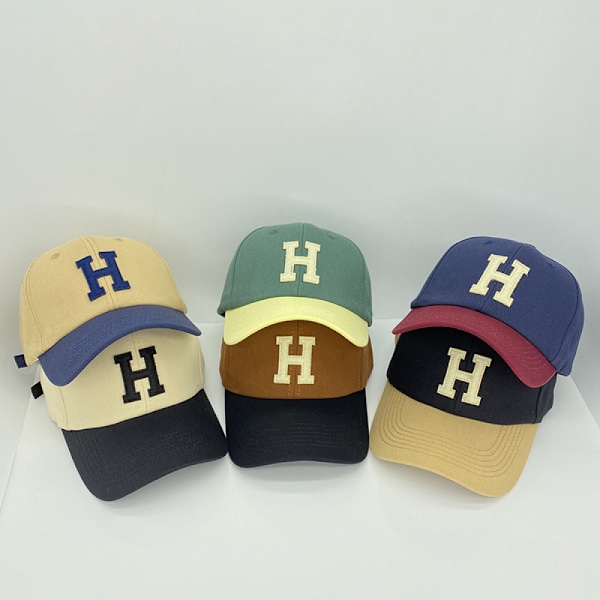 Dotpet-hatt för kvinnor sommar- och vårbrevbroderi Peaked cap Casual Wild cap män (brun)