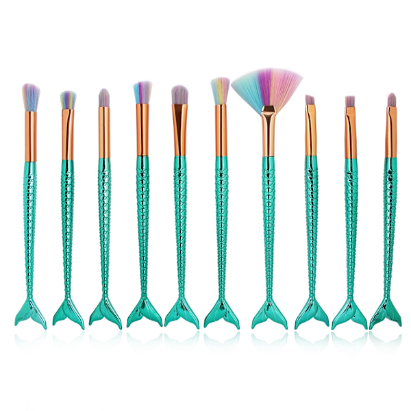 10 stk. Fiber Kosmetiske Makeup Pensel Øjenskygge Pensler Sæt Kit Makeup Værktøj 5#