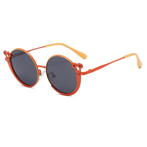 Sommer Fashion Polariseret Børnebriller Tegneserie Snegl Form Metal Solbriller Trend med Solbriller---Gul ramme Sort ben grå skive