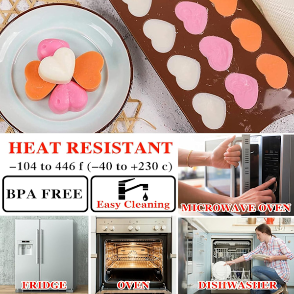 2 stycken silikonformar för choklad, silikonform i kvadrat, non-stick form för choklad, återanvändbar form för godis och protein