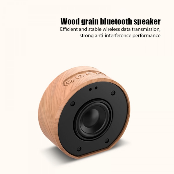 Ulkoilmakäyttöön sopiva A60 langaton kaiutin subwoofer älykäs ääni puunsyinen bluetooth-kaiutin sisäänrakennetulla HD-mikrofonilla (Valkoinen)