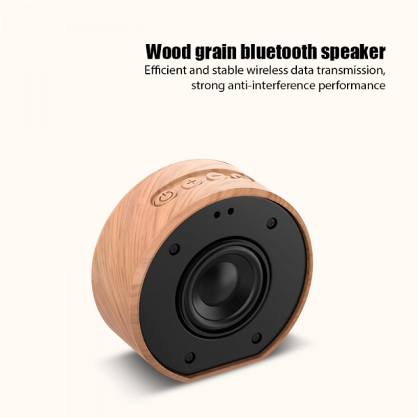 Utomhus ny A60 trådlös högtalare subwoofer smart audio träkorn bluetooth högtalare inbyggd högupplöst mikrofon（Vit）