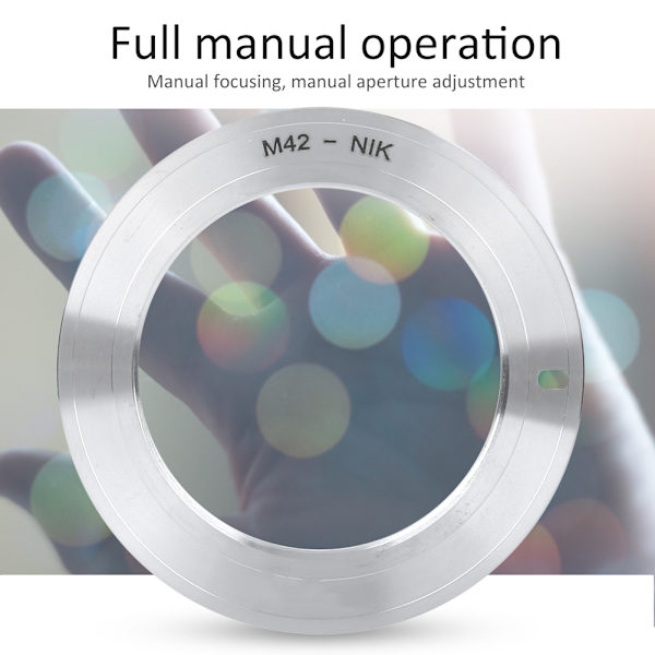 Fikaz M42-NIK Adapterring i aluminiumlegering för M42-objektiv till Nikon D3000/D300s/D3100/D3200-kameror