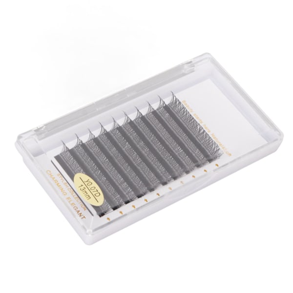 YY Lash Extensions D Curl 0,07 mm 13 mm D Curl Volume Soft Black 10 Rækker Fan Falske Øjenvipper til Begyndere