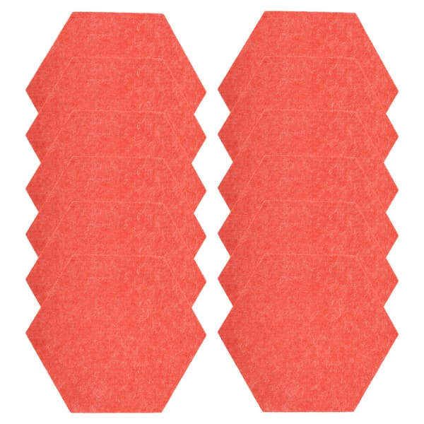 12 stk Lydabsorberende Panel Hex Akustisk Isolasjon Lydisolering Skumsett Kit for HjemRosa