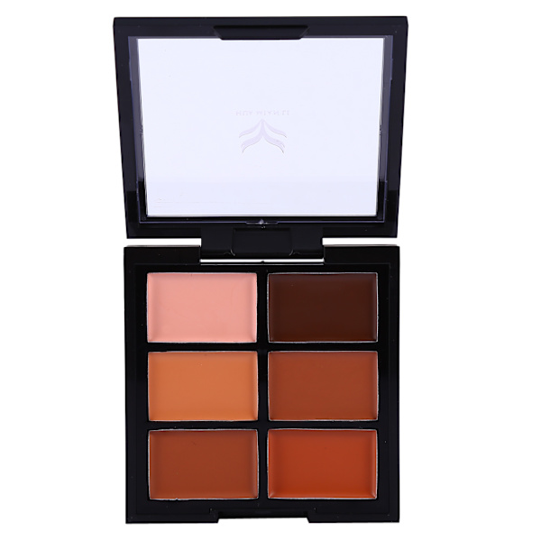 6 farver concealer kit makeup børste & taske kosmetiske værktøjer (3# concealer palette+12PCS børste+taske)