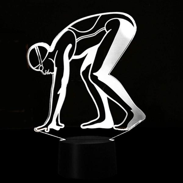 WJ 3D Svømning Natlys Lampe Illusion Led 7 Farve Skiftende Touch Switch Bord Dekoration Lamper Akryl Flad ABS Base USB Kabel Legetøj