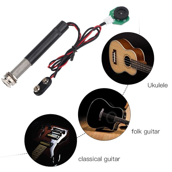 Endpin Jack Preamp Piezo Pickup Volumkontroll Reservedeler (for Ukulele)