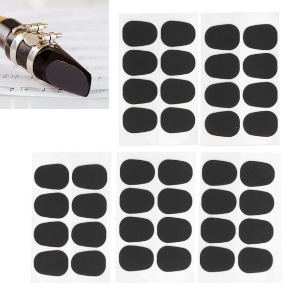 40 stk. Mundstykkepuder Patches Pads Tilbehør til Alt/Tenor Saxofon Klarinet Sort 0,5 mm