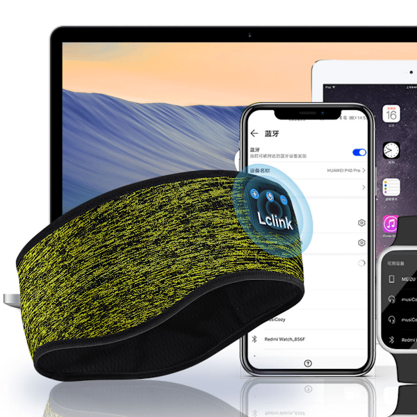 Sömnhörlurar Bluetooth hörlurar med huvudband, justerbara sömnhörlurar, perfekt för sömn, träning, yoga, resor
