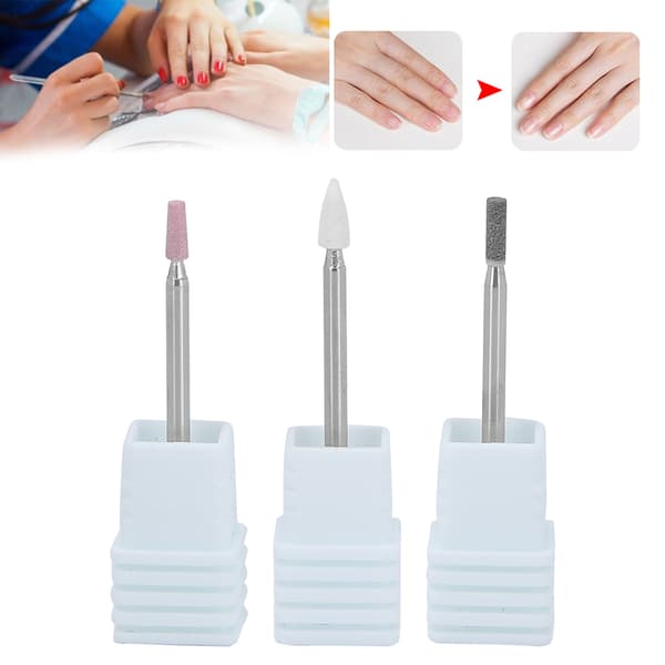 3 st Nagelfräsbits Professionella Nagelfil Cuticle Remover Bits med Förvaringslåda