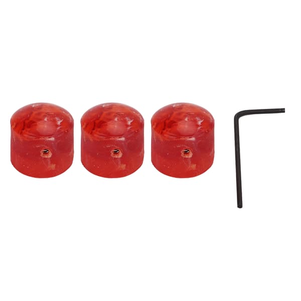 3 st elektrisk gitarrknopp sträng potentiometer regulator instrument tillbehör set kit röd
