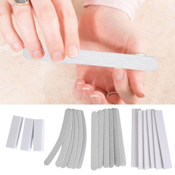 21stk Neglefil Neglebuffer Slibning Buffing Blok Polering Strip Manicure Værktøj21stk/Sæt