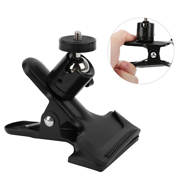 Tripod-kameraklämmafäste med 360 graders roterande kulhuvud 1/4 tum skruv för bärbar dator