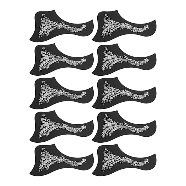 Gitarr plektrumskydd Klassisk Anti Scratch Plate Skyddande Instrument Tillbehör Fågel Typ Phoenix Mönster 10 st Silver