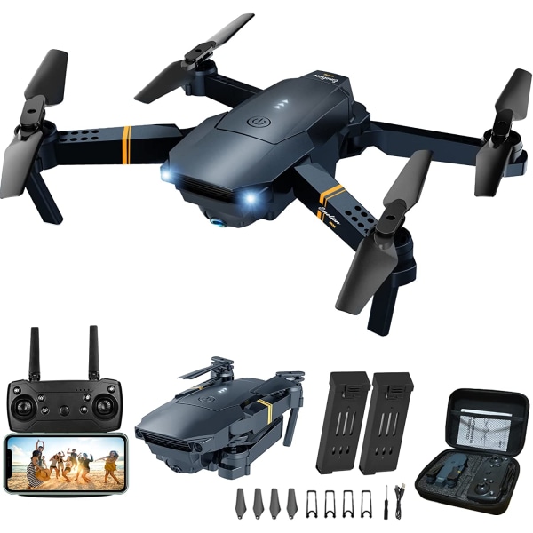 Drone med vuxenkamera, hopfällbar RC Quadcopter barnleksaker, 1080P HD FPV drone för nybörjare
