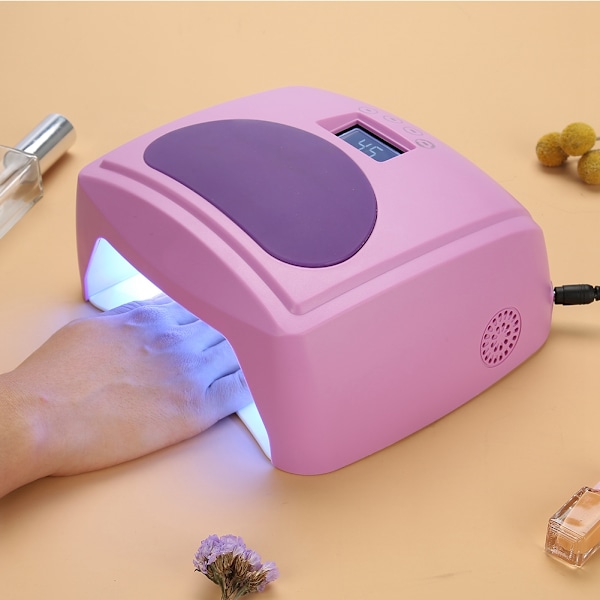 48W LED-nagellampa med touchknapp, UV LED-gelpolish torkande nageltork, lila