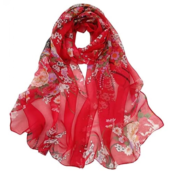 Halsdukar för kvinnor Lätta modehalsdukar print blommönster Scarf Sjal Wraps, A11