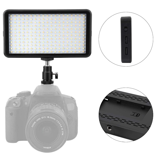 PAD160 LED-videoljus 3200-6000K dimbara fyllningsljus Fotograferingslampset