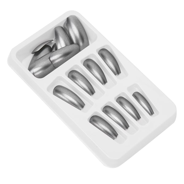 24 stk Glatte Falske Negle Fuld Dækning Metallic Spejl Effekt Falske Tånegle Fingernegle til Kvinder Piger Fingertype