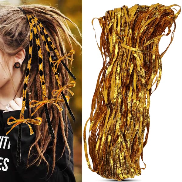 Moderne Dreadlocks Hårreb Dreadlocks Hårbånd Dekoration Fletninger Tilbehør Guld
