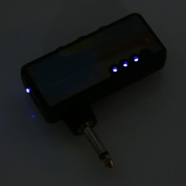 Bärbar Mini Elektrisk Gitarr Plug Inbyggd Distorsionseffekt Hörlursförstärkare Tillbehör