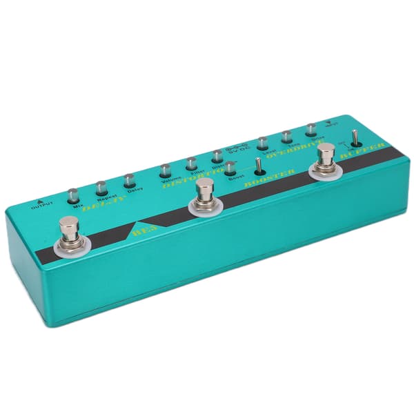 Kitaraefektipedaali Multi Effect 5‑in‑1 Metal True Bypass Buffer sähköbassolle BE‑5 DC 9V
