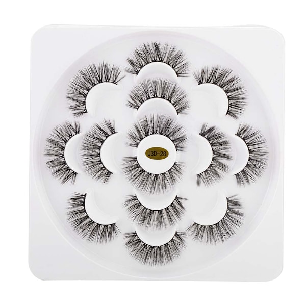 7 Pairs 25mm 3D Mink Lashes Natural Long False Eyelashes Makeup Extension Eyelashes (J3D-28)